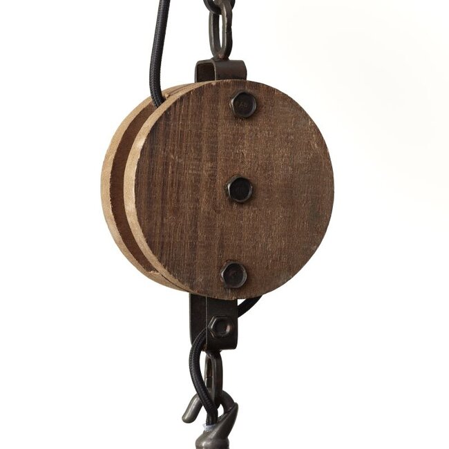 Brilliant Matrix 1lt Pendant  E27 Wood/Matt Black