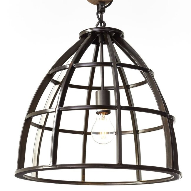 Brilliant Matrix 1lt Pendant  E27 Wood/Matt Black