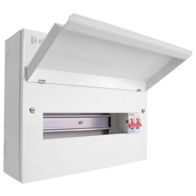 Customer Services Elucian 100A Metal Consumer Unit with Mains Switch, 14 Way