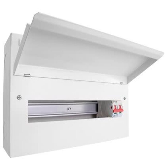 Customer Services Elucian 100A Metal Consumer Unit with Mains Switch, 16 Way