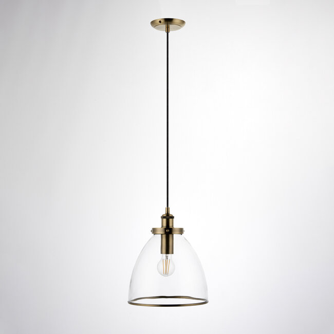 Jamey Glass Pendant Clear/Brass