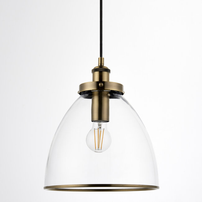 Jamey Glass Pendant Clear/Brass