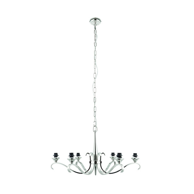 Columbia Nickel 6 Light Chandelier EXC Glass Shade