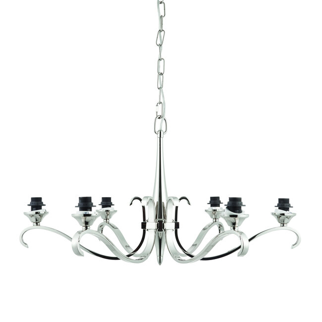 Columbia Nickel 6 Light Chandelier EXC Glass Shade