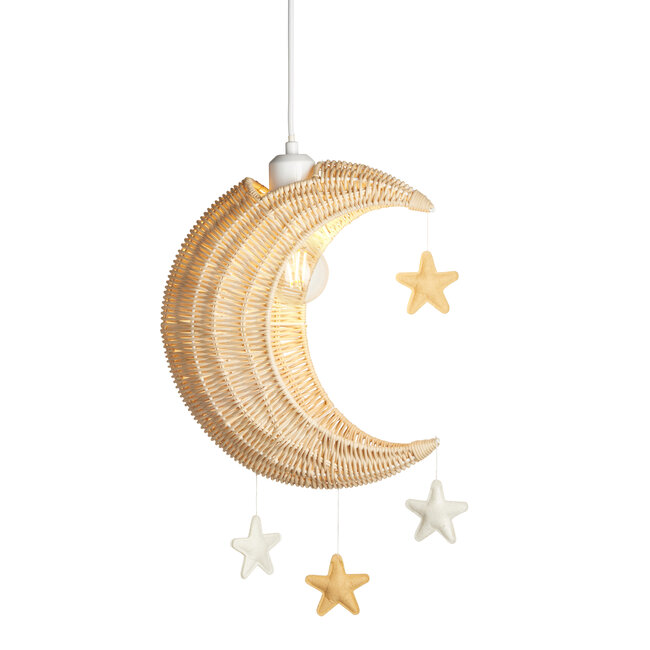 Rattan Moon & Stars Easy Fit Pendant