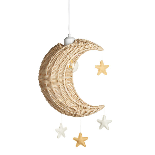 Rattan Moon & Stars Easy Fit Pendant