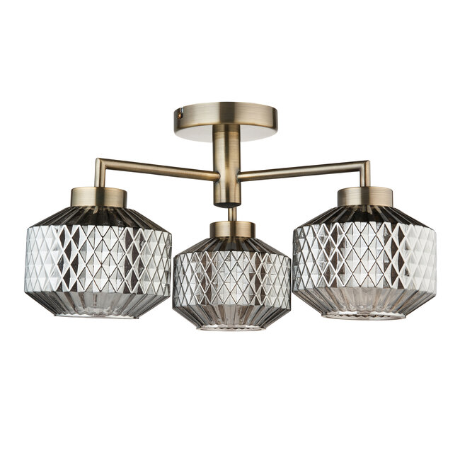 Sutton 3 Light Semi Flush Ceiling Fitting