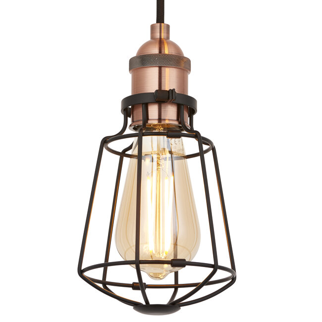 Kilmere 3lt Pendant Matt Black / Copper