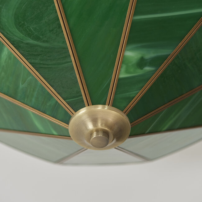 Babette 2 Light Flush Ceiling Fitting Green