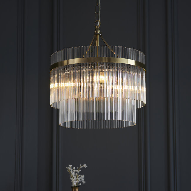 Marietta 3lt Pendant - Ant. Brass