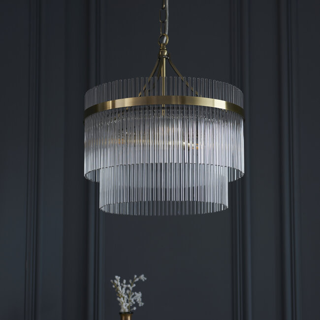 Marietta 3lt Pendant - Ant. Brass