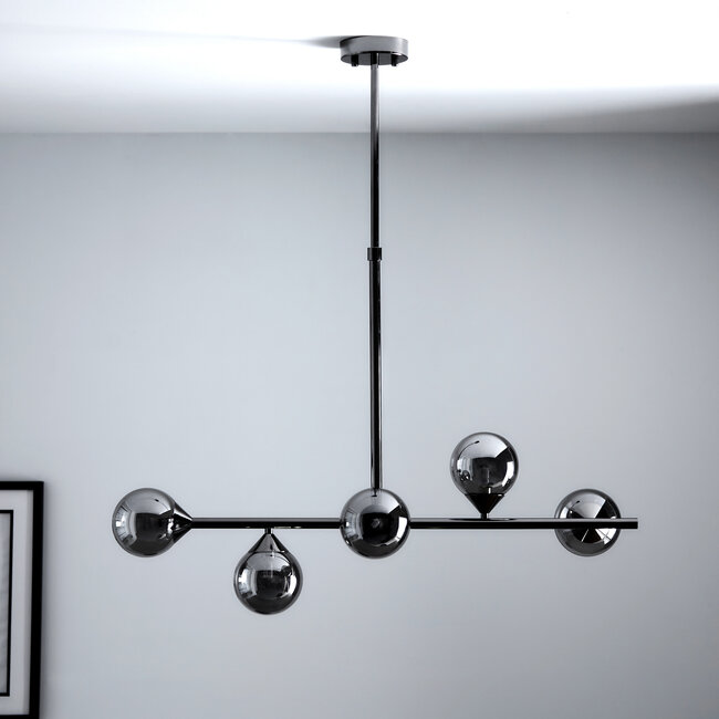 Otis 5lt Linear Pendant - Black Chrome