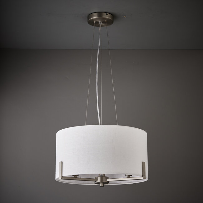 Westbourne 3lt Pendant Matt Nickel / Ivory