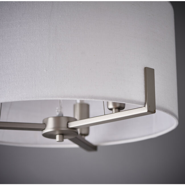 Westbourne 3lt Pendant Matt Nickel / Ivory