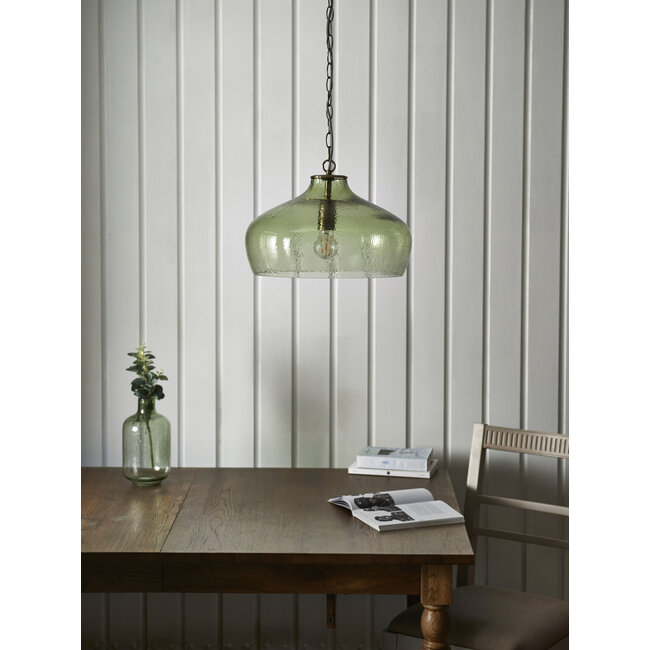 Calimel 1lt Pendant Glass Olive