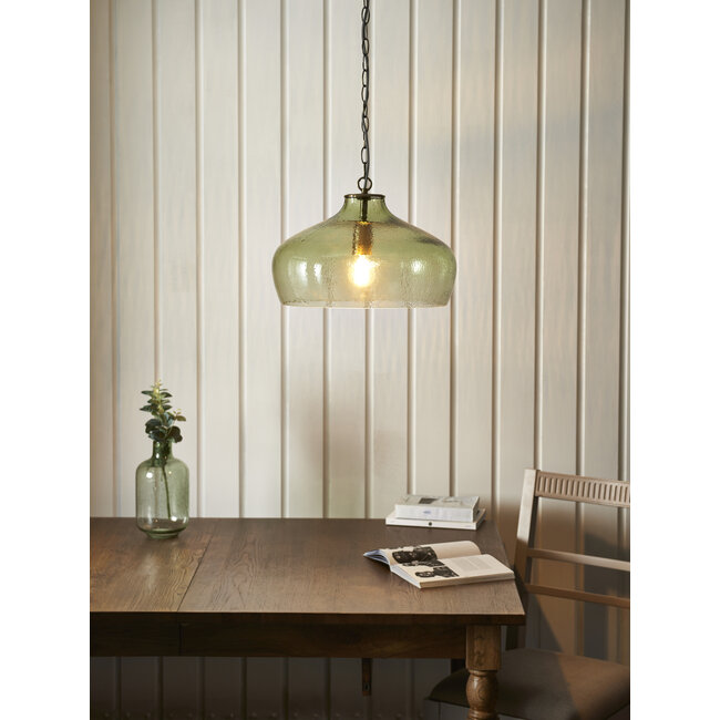 Calimel 1lt Pendant Glass Olive