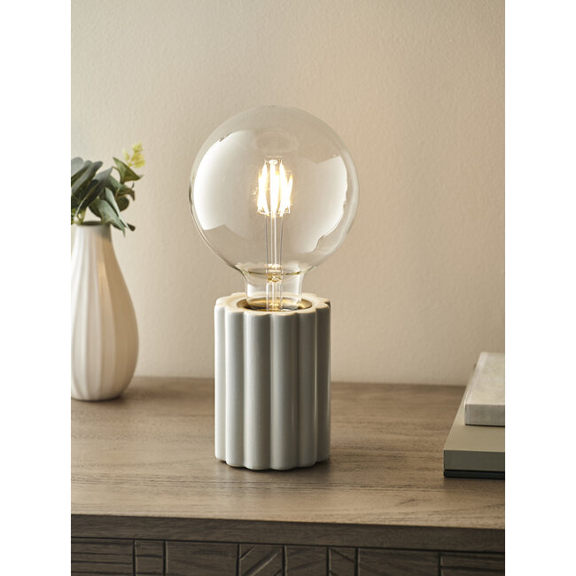 Ribbed Bulb Holder 1lt Table Grey