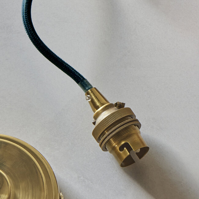 Eltham 1lt Aged Brass/Blue Cord B22