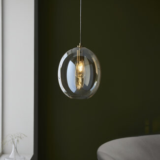 Kelda Oval Pendant - Champagne/Satin Brass