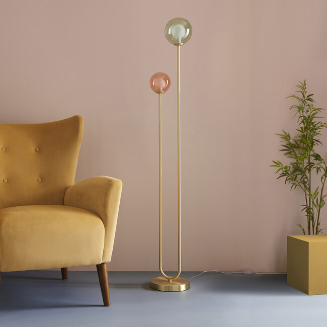 Angelina Multi Coloured Glass 2lt Floor Lamp