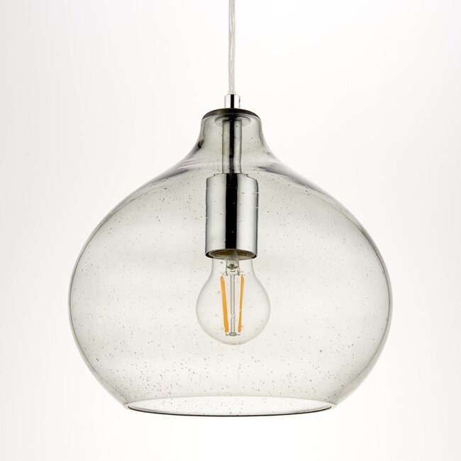 May 1lt Pendant Sage tinted bubble glass