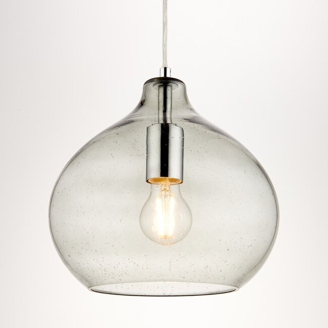 May 1lt Pendant Sage tinted bubble glass