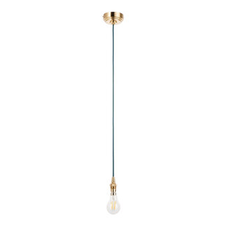 Eltham 1lt Cable Set Aged Brass/Green Cord B22