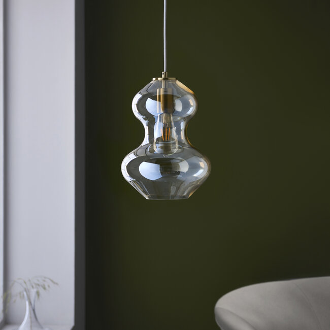 Kelda Shaped Pendant - Champagne/Satin Brass