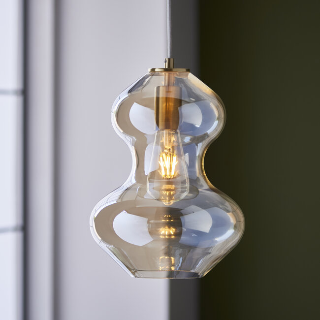 Kelda Shaped Pendant - Champagne/Satin Brass