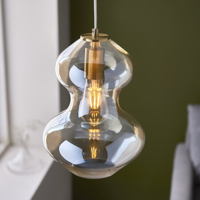Kelda Shaped Pendant - Champagne/Satin Brass