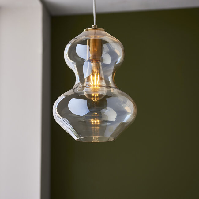 Kelda Shaped Pendant - Champagne/Satin Brass