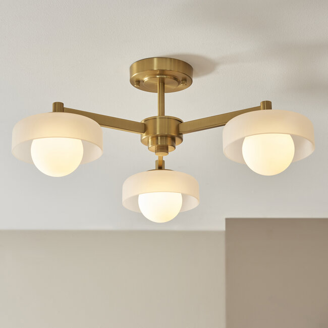 Boss 3lt Semi Flush - Br Aged Brass/Frosted