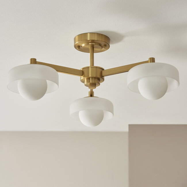 Boss 3lt Semi Flush - Br Aged Brass/Frosted