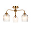 Ashcroft Ribbed 3lt Semi Flush - Br Aged Brass/Clear