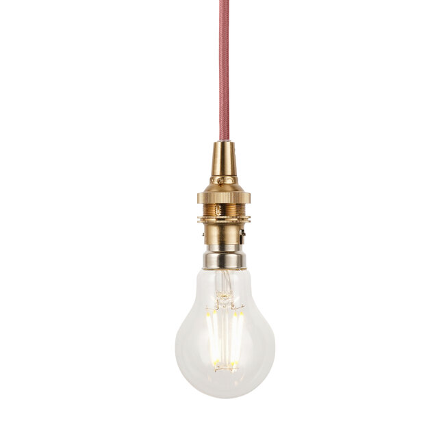 Eltham 1lt Cable set Aged Brass/Red Cord B22