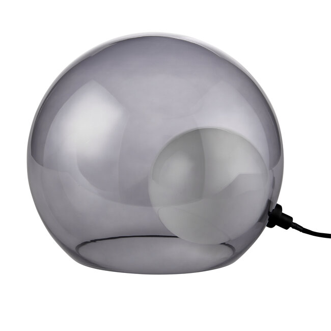 Half Moon Table Lamp Blk Glass