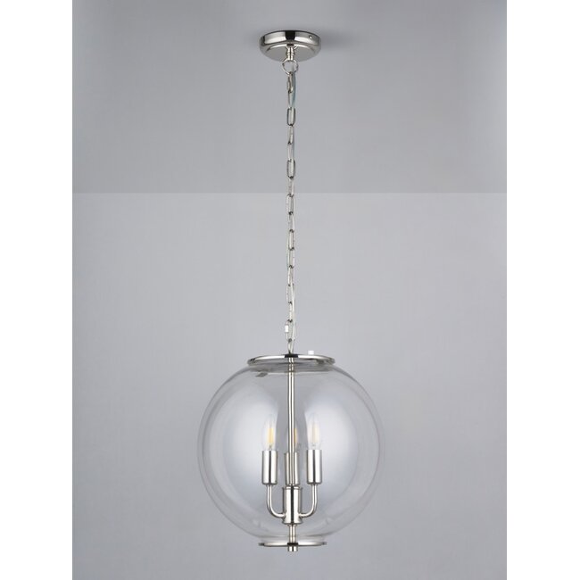 Park Globe 3lt Pendant Bright Nickel