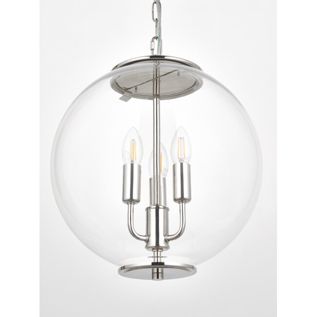 Park Globe 3lt Pendant Bright Nickel