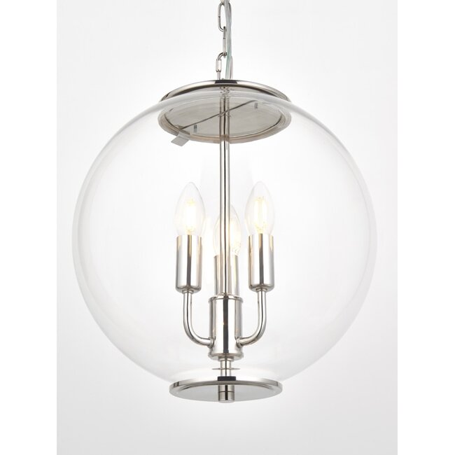 Park Globe 3lt Pendant Bright Nickel