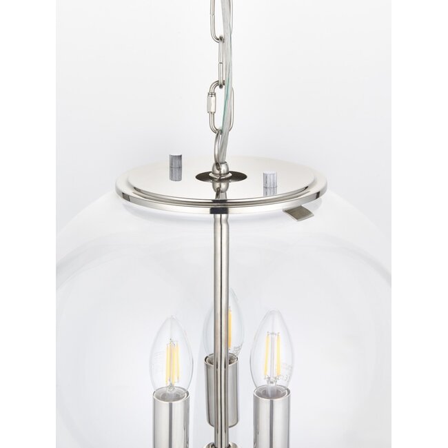 Park Globe 3lt Pendant Bright Nickel