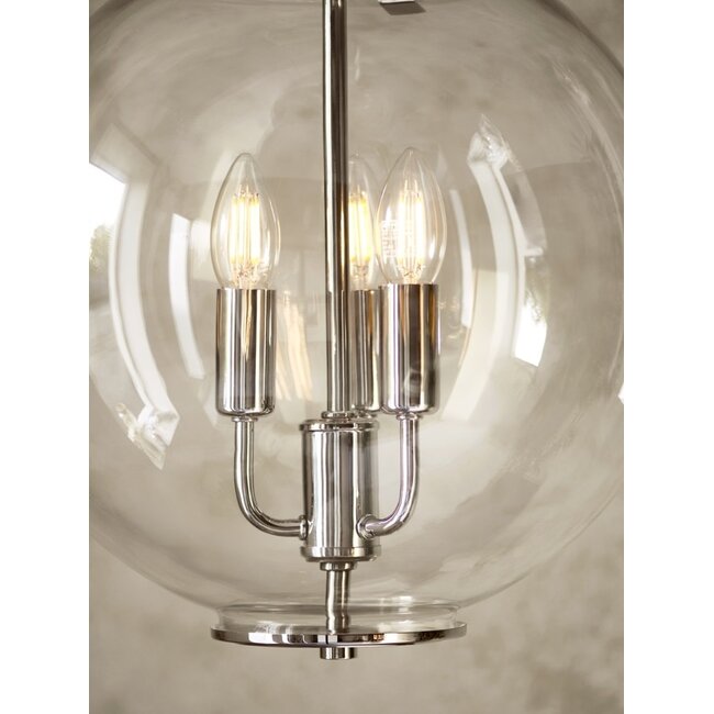 Park Globe 3lt Pendant Bright Nickel