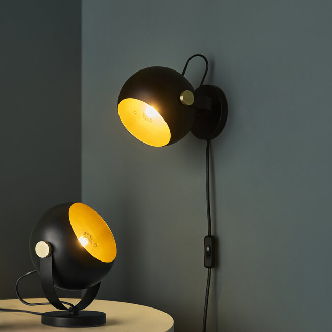 Table and Wall Lamp Black