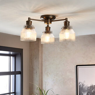 Tomias 3 Light Semi Flush Glass