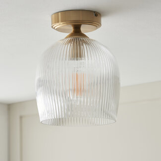 Ashcroft Ribbed Flush - Br Aged Brass/Clear
