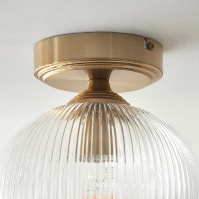Ashcroft Ribbed Flush - Br Aged Brass/Clear