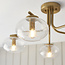Jacob 5lt Semi Flush - Br Warm Brass/Clear Bubble Glass