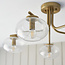 Jacob 5lt Semi Flush - Br Warm Brass/Clear Bubble Glass