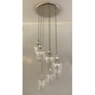 Stourton 7lt Cascade Pendant Fitting - Bright Nickel