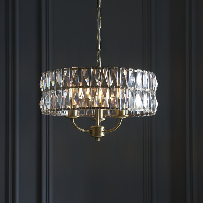 Clifton 3lt Pendant - Ant Brass