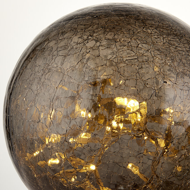 Gallery Direct Crackle Balls 3lt Smokey Glass Globes